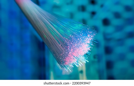 optical fibres on technology background