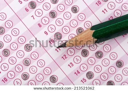 optical form of an examination with pencil