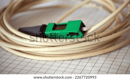 Optical socket. Fiber optic patch cord with connector.