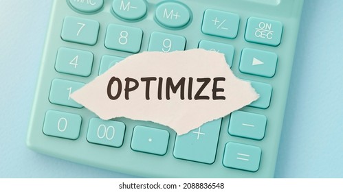 Optimize Word On Paper Note. Cost And Tax Optimization In Business.