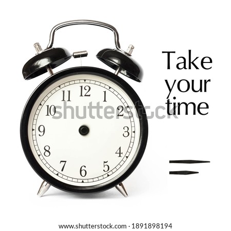 Optional time on blank old style alarm clock with clipping.
