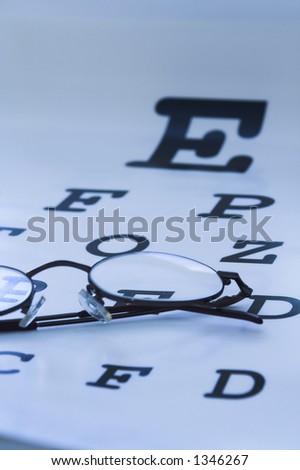 optometrist eye test chart blue