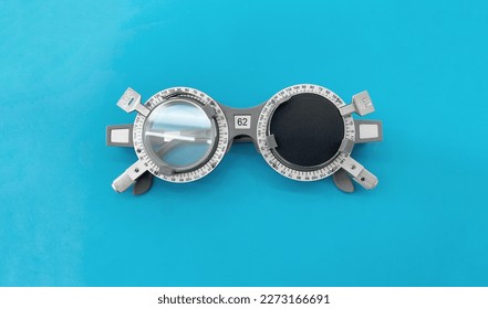 Optometrist trial frame for eye test, eye test, trial frame eyeglasses - Powered by Shutterstock