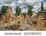 Oradour-sur-Glane, martyred village of Second World War, ruin from June 10, 1944, near Limoges, caused by a detachment of 1st battalion of Panzergrenadier regiment belonging to SS division Das Reich