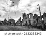 Oradour-sur-Glane, martyred village of Second World War, ruin from June 10, 1944, near Limoges, caused by a detachment of 1st battalion of Panzergrenadier regiment belonging to SS division Das Reich