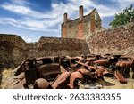 Oradour-sur-Glane, martyred village of Second World War, ruin from June 10, 1944, near Limoges, caused by a detachment of 1st battalion of Panzergrenadier regiment belonging to SS division Das Reich
