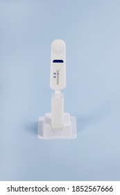 Oral HIV Test On Blue Background. 