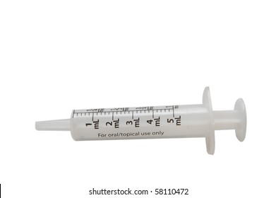 Oral Medicine Syringe Isolated on White
