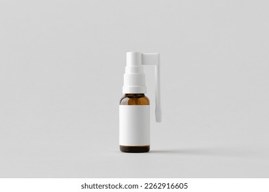 Oral, throat spray mockup. Amber bottle with blank label.