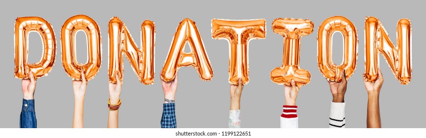 Orange Alphabet Balloons Forming Word Donation Stock Photo 1199122651 ...