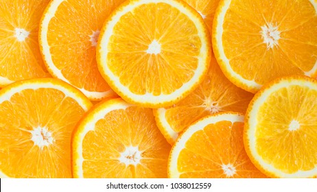 Orange Background. Citrus Fruit. Orange Slices Texture. Healthy Food Concept