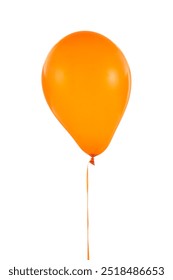 Orange balloon for birthday and celebrations isolated on white background