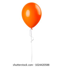 Orange balloon isolated on a white background. Party decoration for celebrations and birthday