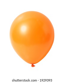 Orange balloon isolated on white with clipping path