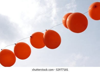 Orange Balloons At Queensday