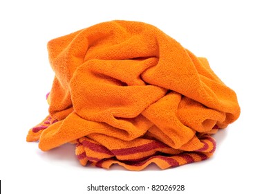 An Orange Beach Towel On A White Background