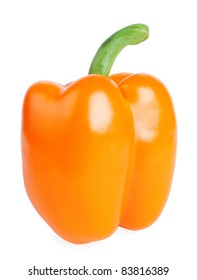 Orange Bell Pepper Isolated On A White