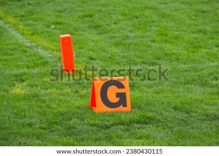 Orange and Black Football End Zone Goal Line Yard Marker