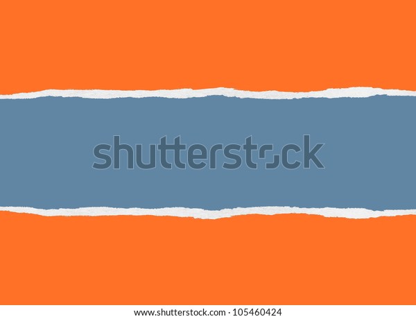 Orange and blue torn paper\
background
