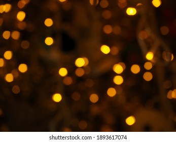 Orange Bokeh Lights At Night