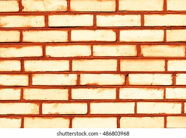 Orange brickwork detailed texture background - stock photo