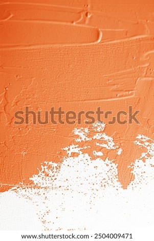orange brush strokes on a white background. abstract background image. acrylic paint strokes on paper