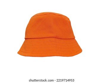 orange bucket hat isolated on white - Shutterstock ID 2219714953