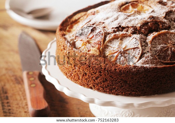 Orange Cake Decorated Orange Slices On Royalty Free Stock Image