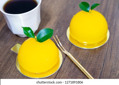 Orange Cake Made From Round Orange Like Real Orange. The Orange Cake Is A Good Luck In China.