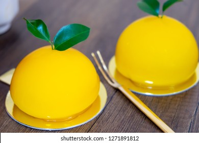 Orange Cake Made From Round Orange Like Real Orange. The Orange Cake Is A Good Luck In China.