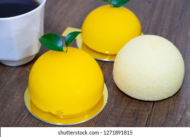 Orange Cake Made From Round Orange Like Real Orange. The Orange Cake Is A Good Luck In China.