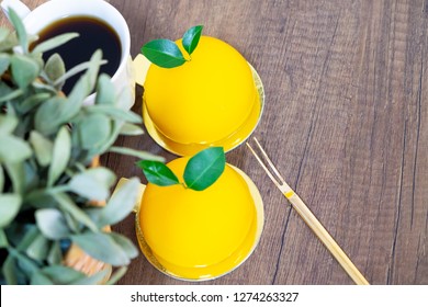 Orange Cake Made From Round Orange Like Real Orange. The Orange Cake Is A Good Luck In China.