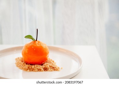 Orange Cake With Peppermint Leaf