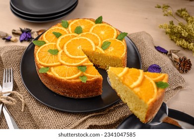 Torta naranja con corte