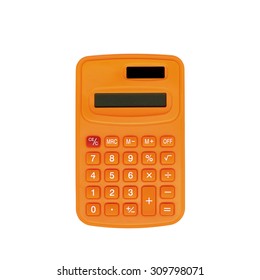orange calculation isolated on white background