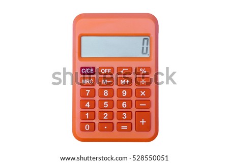 Orange calculator isolated                          