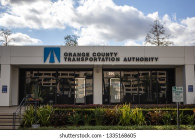 Orange, California/United States - 03/10/19: Sign And Logo For The Headquartes Of The Orange County Transportation Authority, OCTA