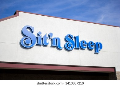 Orange, California/United States - 04/03/2019: A Store Front Sign For The Mattress Store Chain Known As Sit'N Sleep Or Sit And Sleep