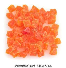 Orange Candied Fruit Square On White 