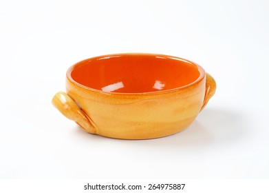 Orange Casserole Dish On White Background