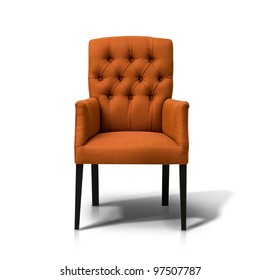 Orange Chair Isolate On White