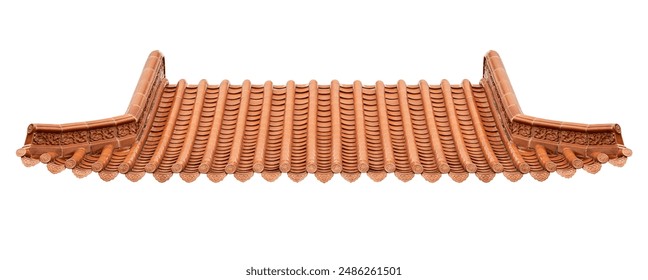 Orange chinese style roof isolated on white background with clipping path - Powered by Shutterstock