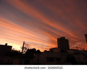 orange cirrus clouds
