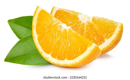 Orange citrus fruit clipping path. Orange isolated on white background. Orange slice macro studio photo