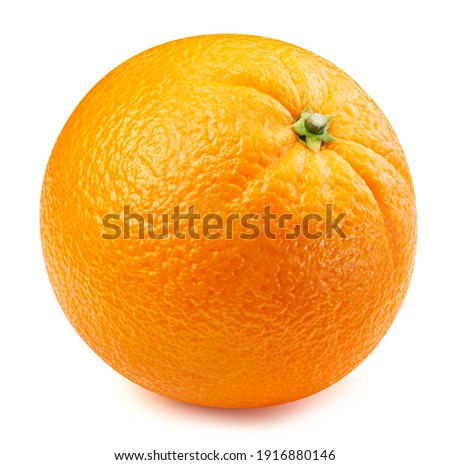 Orange Clipping Path. Ripe orange fruit isolated on white background with clipping path.
