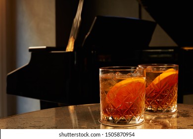 Orange Cocktail Americano Piano Bar 