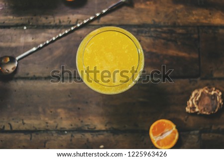 Orange cocktail, aperitif 