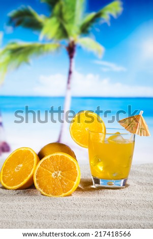 Orange cocktail drink 