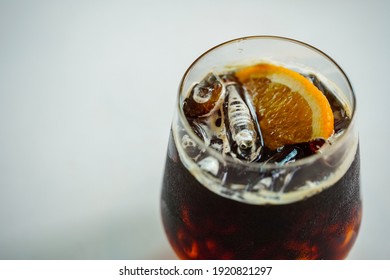 Orange Cold Brew Coffee,close Up