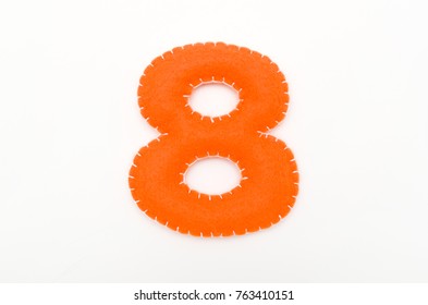 Orange Color Felt Numeral 8 